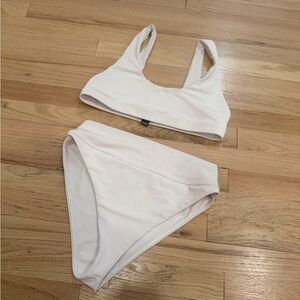 Beach Riot white Ribbed Bikini